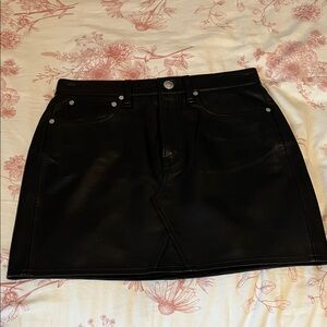 Rag & Bone Black Leather Mini Skirt
